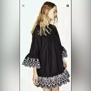 Zara Embroidered Mini dress size Large